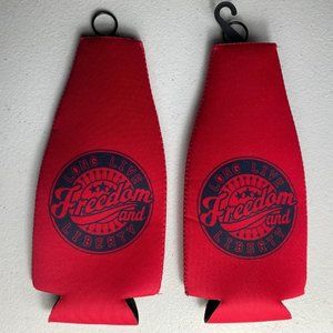 Patriotic Beer Bottle Zip Up Koozie, Set of 2